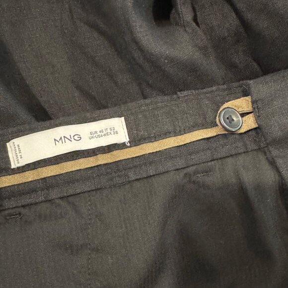 Mango Mens Black Linen Trouser Pants Size 36 - Picture 9 of 12